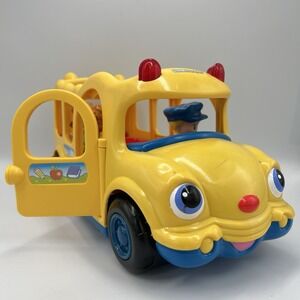 Fisher Price Little People 2002 School Bus Toy Sound‎ Lights Bus Driver